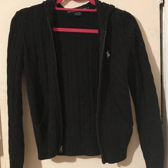 Sweaters - Polo zipper-up hoodie